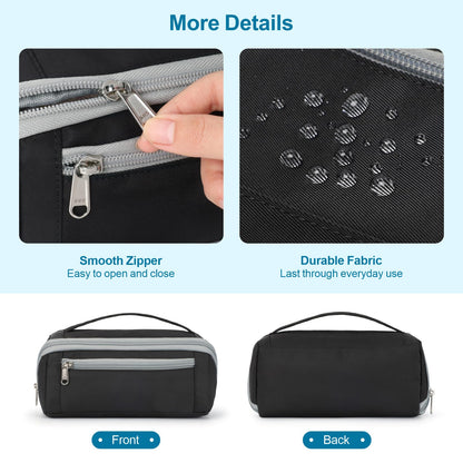 BrainyBees Large Capacity Pencil Case - Pencil Pouch for Teen Boys, Aesthetic Pouch Organizer with 8 Compartments, Wide Opening Marker Bag for Middle High School College, Fits Calculator, Black
