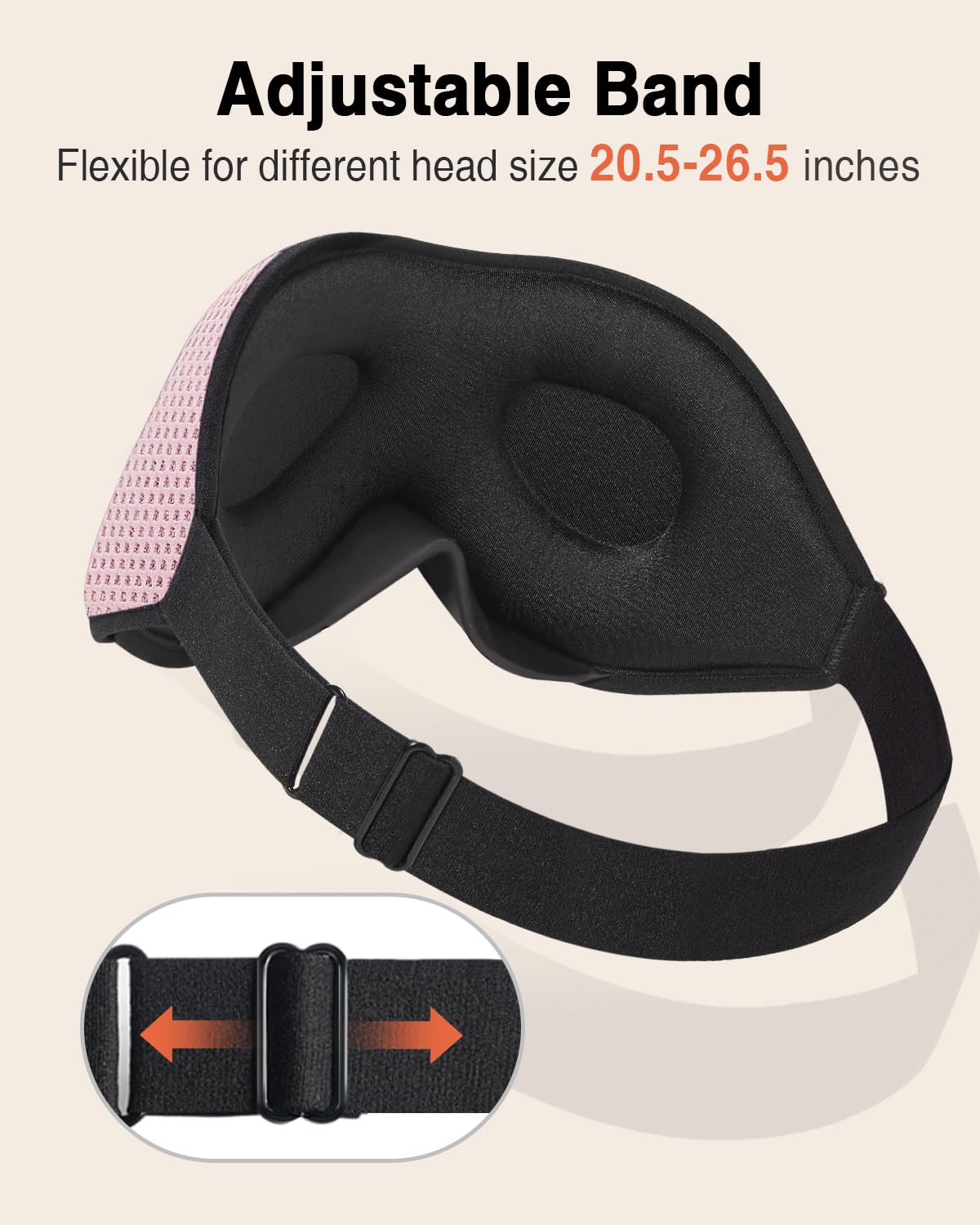 MABAO Sleep Mask for Side Sleeper, Eye Mask for Sleeping Women Men, 3D Contoured Cup No Eye Pressure 100% Light Blocking Sleeping Mask with Adjustable Strap Night Blindfold Flight, Travel, Nap, Black