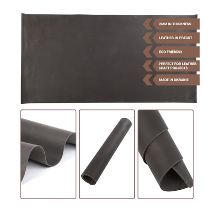 Shkira 12''X24'' Genuine Light Gray Leather Sheets for Crafts - Square - 2.0MM Thick Genuine - Thick Cowhide Pieces Square - Leather Sheet for Arts