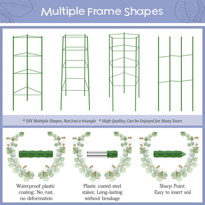Legigo 8-Pack Up to 63inch Tomato Cages for Garden Plant Support- Garden Stakes Tomato Cage, Tomato Trellis for Potted Plants, Tomato Cages Plant Stakes for Climbing Vegetables Plants Flowers
