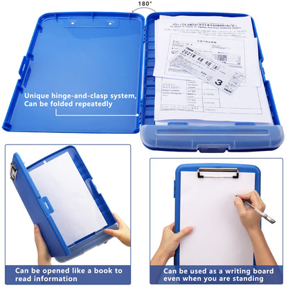 SFLHHDM Storage Clipboard with Pen Holder, High Capacity Clipboards for Classroom, Clip Boards 8.5x11 with Storage, Low-Profile Clip, Lightweight Plastic Clipboard for Kids, Lawers, Office Workers