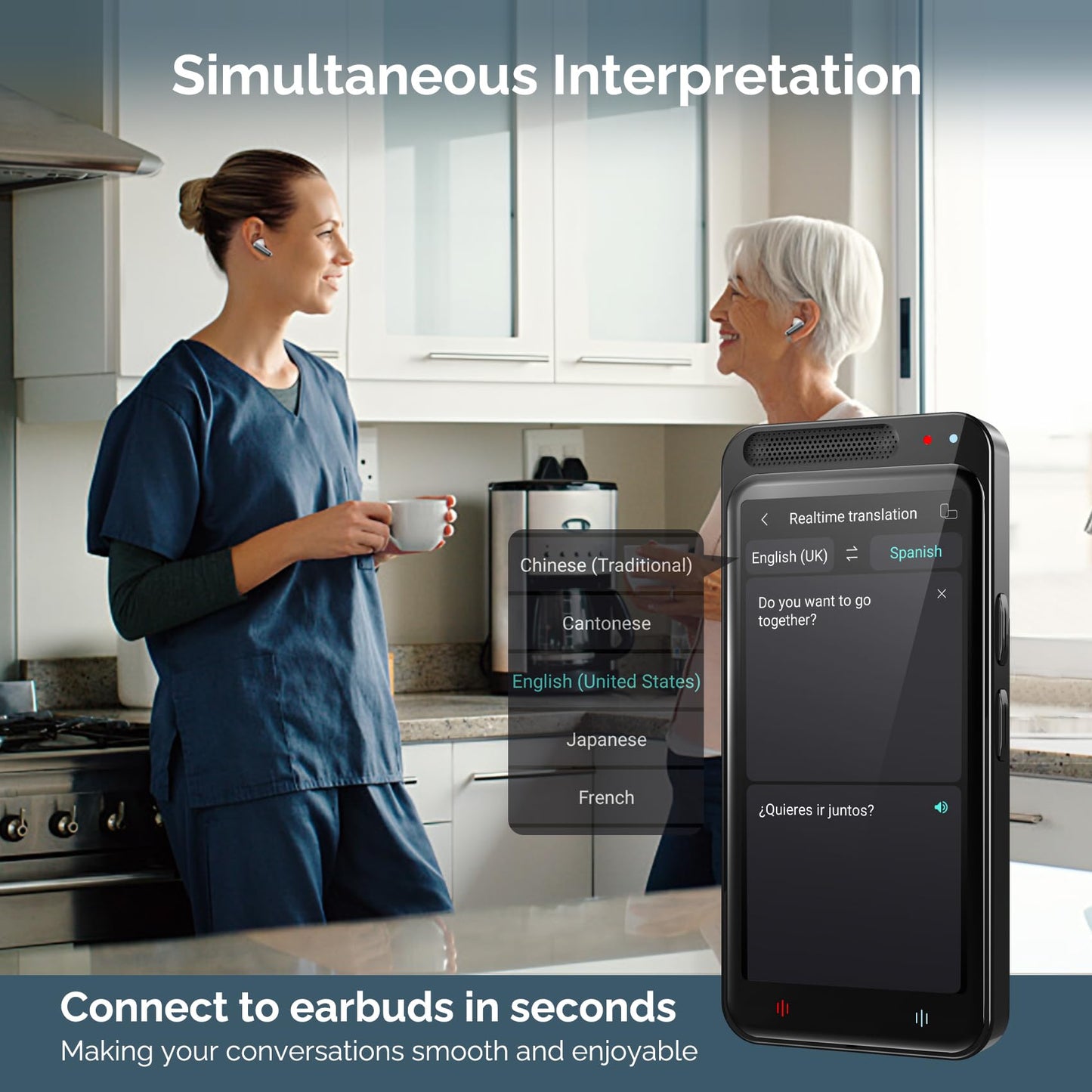 Language Translator Device, 150+ Languages Two-Way Real Time Translator Device No WiFi Needed Upgraded ChatGPT, Instant Translator, Offline&Text&Photo&Voice Translation for Travel Business Learning