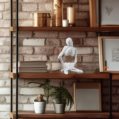 FVFVAHO Skeleton Thinker Statue Resin Sculpture - Abstract Desk Decor for Office & Home, Meditation Room Decor, Unique Gothic Art Collectible