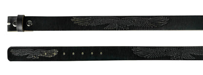 Gelante Genuine Full Grain Leather Belt Strap without Belt Buckle (Embossed Eagle, Large (38''-40''))
