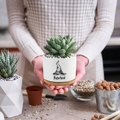 AKAQCHANG Ceramic Succulent Cactus Planter Pots with Drainage,Funny Planters Indoor Plants Desk Accessories,Harry Magic Hat Office Decor,Gifts for Plant Lovers Mom Friends Teacher(Plant Not Included)