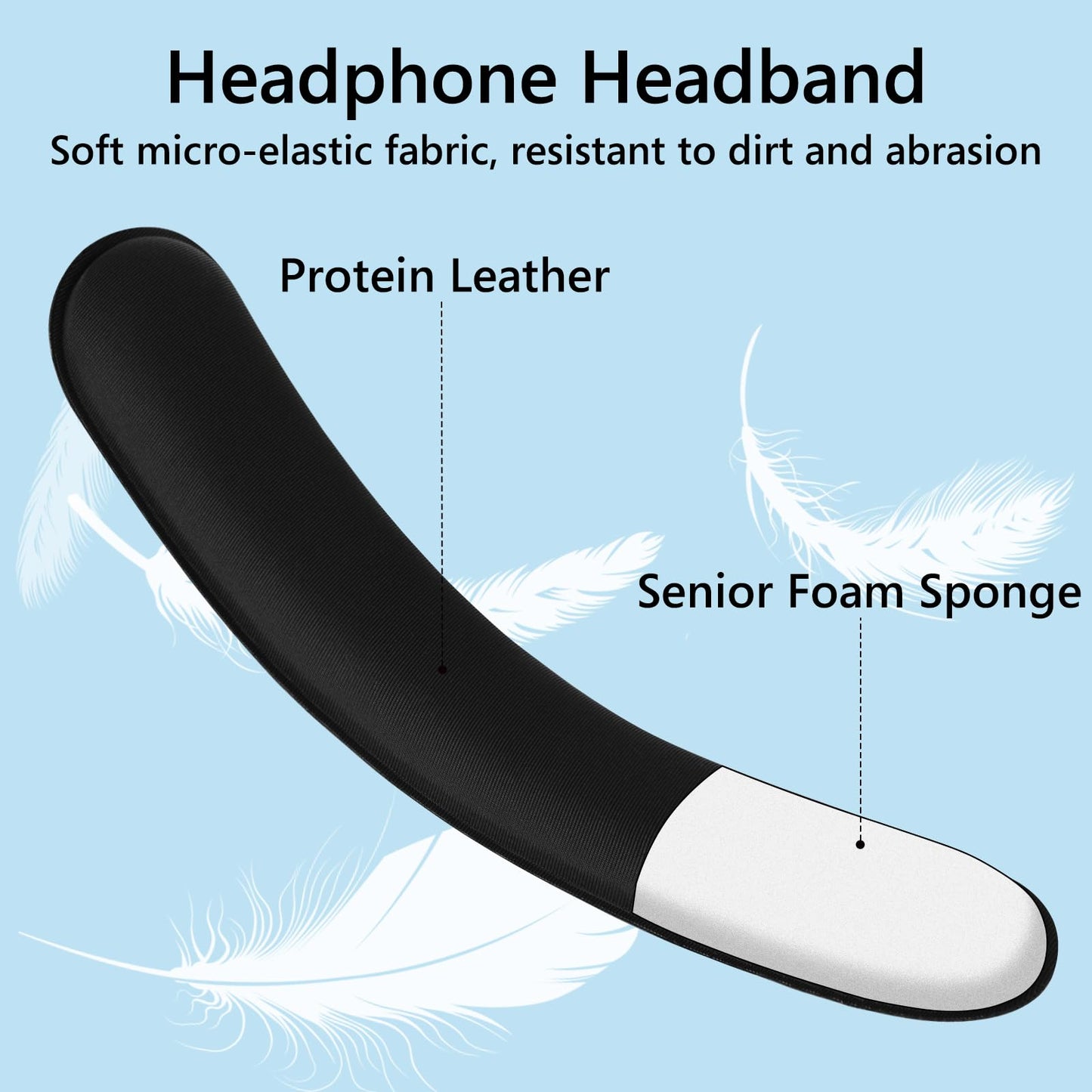 Geekria Medium Cooling-Gel Hook and Loop Headband Cover + Pad Set Protector No Tool Needed Compatible with HyperX, Turtle Beach, Razer, SteelSeries, Logitech, Corsair Headphones
