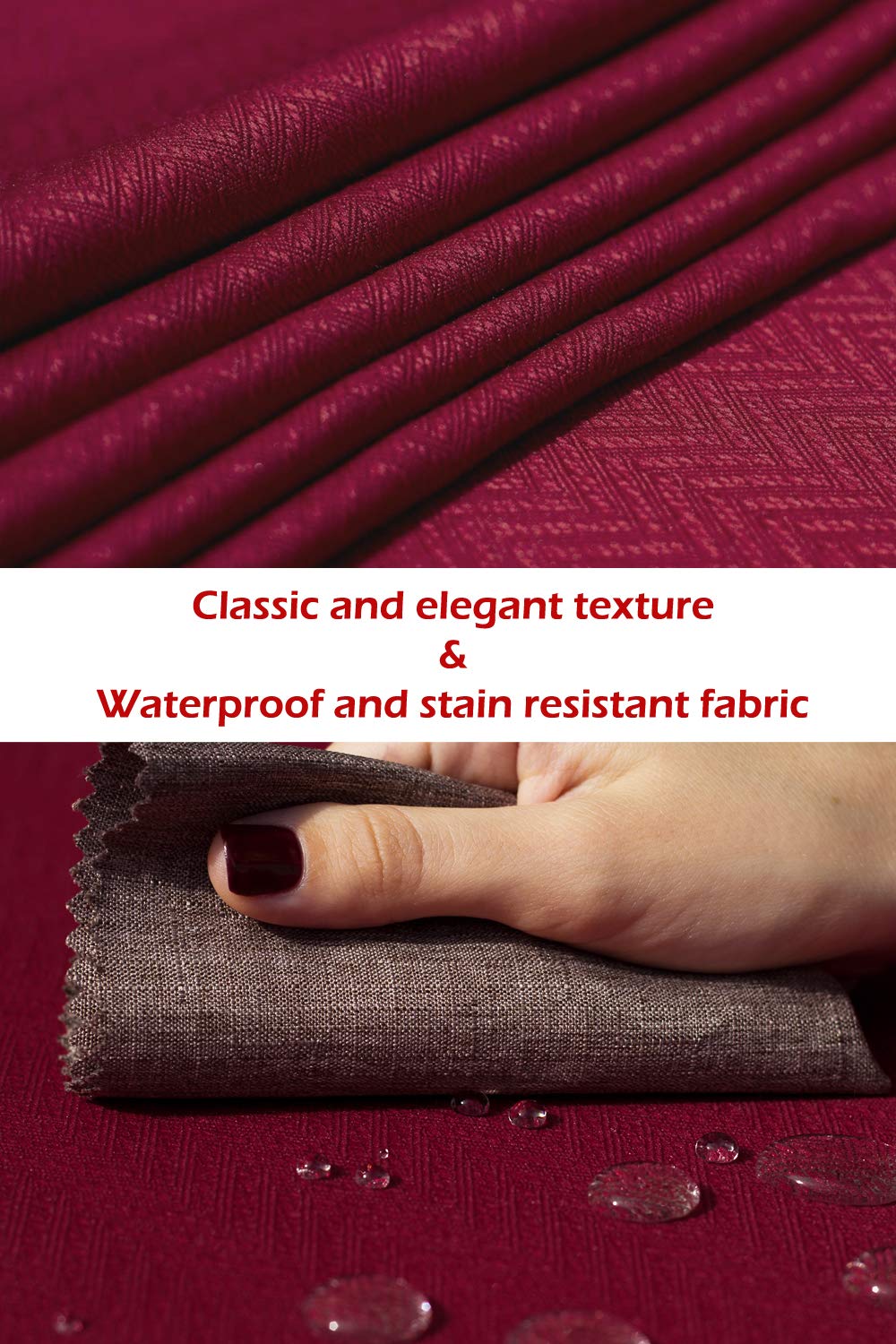 Red Placemats Set of 4, Double Layered Burgundy Place mats for Dining Table, Cranberry Waterproof Table Mats for Kitchen Table for Fiesta, Dinner, Wedding, Decor, Thanksgiving, Halloween, Christmas