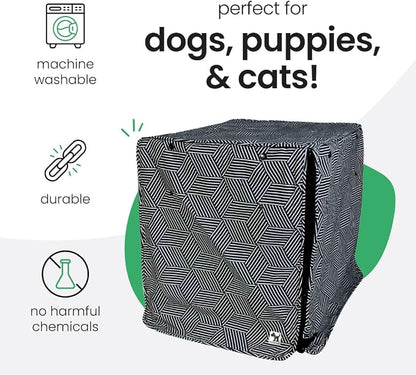 Molly Mutt Rough Gem Dog Crate Cover, 100% Cotton Canvas Cover with 2 Roll-Up Panels, Ideal for Dog or Cat Crate, Durable, Washable, and Free of Harmful Chemicals, 36" x 24" x 27"