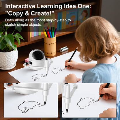 Drawing Robot for Kids Educational Toys, Robot Toys Creative Drawing Learning Kit with 150 Word Cards, Gift for Girls and Boys 4 5 6 7 8 Years Old