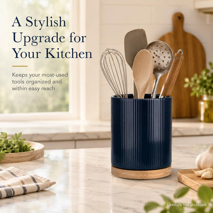360° Rotating Cooking Utensil Holder, Kitchen Utensil Holder for Countertop
