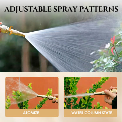 ENNSOO Garden Hose Nozzle Brass Water Nozzle, Brass Hose Nozzle with Adjustable Spray Rotates, High Pressure Hose Nozzle Spray Nozzles for Garden Hose(2 Pack)