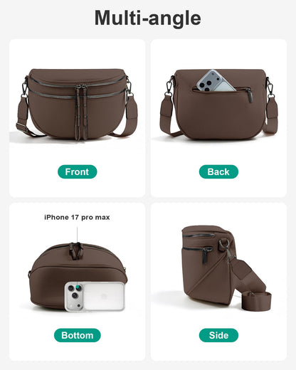 CHERUBEL Crossbody Bags for Women, Soft Vegan Leather Shoulder Crossbody Bum Bags for Women with Coin Purse