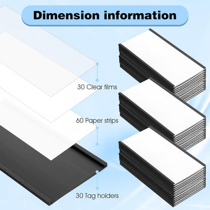 30 Pcs C Channel Magnetic Label Holder 4 x 2 inches with White Card Inserts Clear Plastic Protectors Shelf Labels with Magnets Name Tags Magnetic Tool Labels for Metal Whiteboard Rack