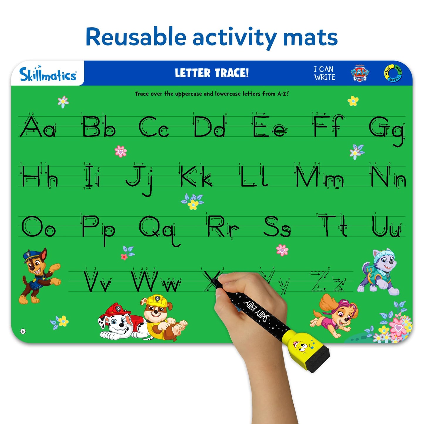 Skillmatics I Can Write PAW Patrol - Reusable Preschool Learning Activities, Educational Toy and Game, Back to School Supplies, Gifts for Students, Kids, Toddlers Ages 3, 4, 5, 6