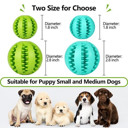 Bojafa Treat-Dispensing Dog Toys: Durable Rubber Puppy Toys for Boredom - Dog Treat Balls for Small & Medium Breed Indoor Play (2pack)