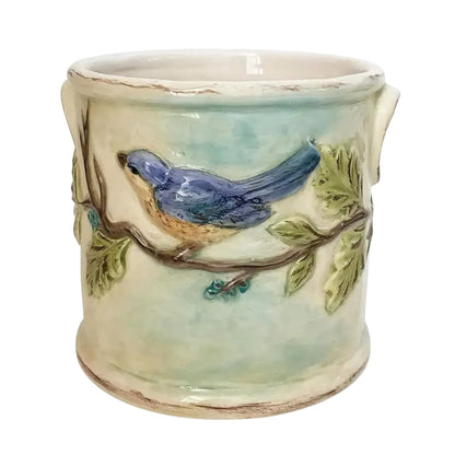Blue Sky Ceramic Woodcut Farmhouse Planter 5''