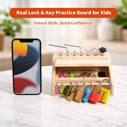 INIFEIDALA Montessori Toys for 3 4 5 Year Old,Montessori Screwdriver Board Set-Lock and Key Toy,Kids Tool Set,Preschool Learning Sensory Activities - Fine Motor Skills - STEM Toys