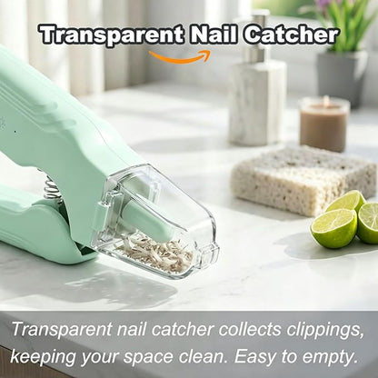 2-in-1 Dog Nail Grinder & Dog Nail Clippers Trimmers for Large Medium Small Dogs Cats Pets Claw Trimmer with LED Lights (Green)