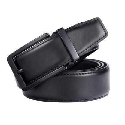 Weifert Men's Dress Belt Black Leather Belts for Jeans (28-30, Black2)