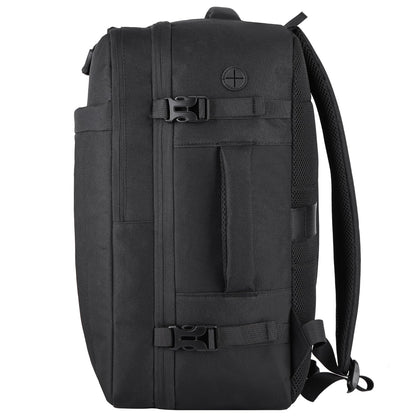 HILOMON Black Travel Backpack for Men Women, TSA Approved Personal Item Size 18x14x8 Under Seat Backpack for Airplanes 15.6inch Laptop 30L Luggage Carry On Bag