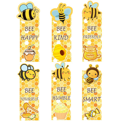 Cute Bee Bookmarks,1.6 * 5.5Inch Motivational Paper Bookmark Pack,60PCS Book Marks for Reading,Class Supplies for Students in Bulk,Fun Bookmarks