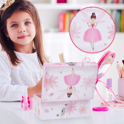 TAOPU Girl's Gift Music Box with Spinning Ballerina,Fairy Design Musical Jewelry Box for Kids Jewel Storage,Toys for Girls
