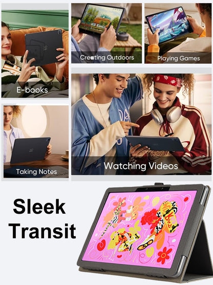 Tablet Case Work with XPPEN Magic Drawing Pad 12.2 inch, Protective Tablet Cover Sleeve with Pen Holder to Securely Store Stylus, Stand Function, Handheld Band, Shock Resistant (Slate Black)