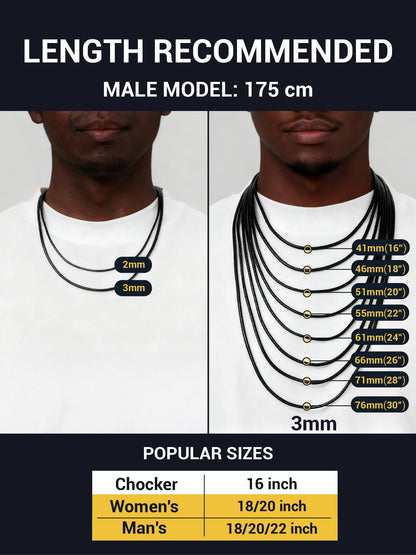 PROSTEEL Black Leather Necklace for Men 3mm Cord 20inch Leather String Necklace Chains Jewelry