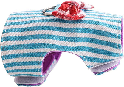 GOTOTOP 2PCs Small Pet Harness with Bowknot and Bell Decor, No Pulling Comfort Padded Vest Guinea Pig Harness and Leash Set for Ferret, Rats, Iguana, Hamster