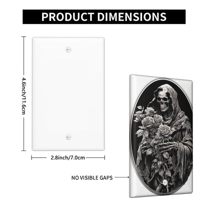 Creepy Floral Light Switch Cover Plates/Outlet Covers, Roses for Halloween Decor, Thermoplastic Wall Plates, Standard Size Blank Cover Plate