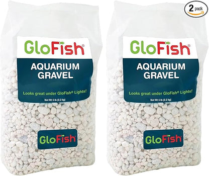 GloFish Aquarium Gravel 5 Pounds, White, Complements GloFish Tanks (29022) (Pack of 2)