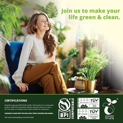 Simply Bio 13 Gallon Compostable Trash Bags Liners