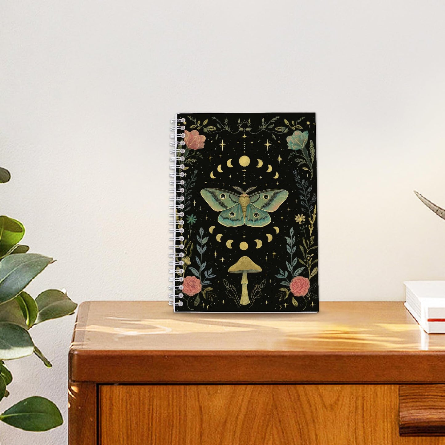 CRASPIRE 40 Sheets Reusable Sticker Storage Book Album A5 Size Blank Sticker Album Organizer Moth Insects Cover Waterproof Release Paper with Scraper Tweezer for Label