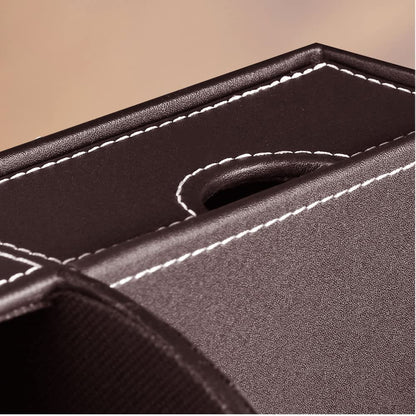 Desk Organizer, PU Leather Desktop Organizers and Accessories, Office Supplies Multi-Functional Caddy Storage with 6 Compartments and 1 Drawer, Workspace Organizer for Office Home School Classroom