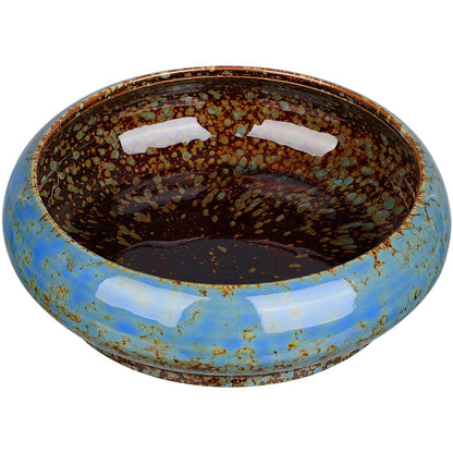 Leak-Proof Lotus Bowl Round Hydroponic Plants Pot Ceramic Planter Gardenin Succulent Pot Bonsai Planter for Outdoor Daffodil Flowerpot 7.28 Inch, Random Color
