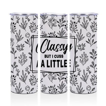 Funny Gifts 20 oz Skinny Stainless Steel Slim Insulated Tumblers Straight Water Bottle Coffee Mug Thermal Travel Cup with Lid, Sarcastic Christmas Birthday Gifts for Women Girls