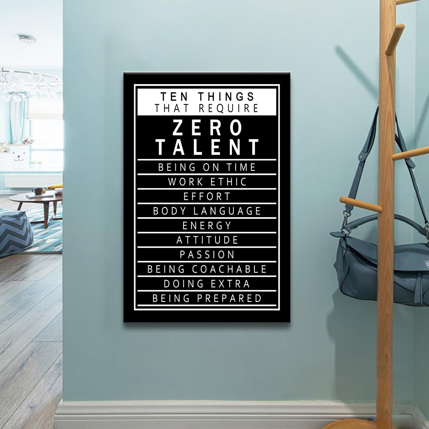 Motivational Canvas Wall Art Inspirational 10 Things that Require Zero Talent Posters Prints Artwork Success Quote Home Office Wall Decor Bedroom Living Room Framed Ready to Hang [24''W x 36''H]
