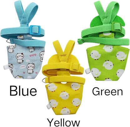 Adjustable Bird Diaper Harness Flight Suit Clothes with 80 Inch Flying Leash Rope for Parrots Conure Cockatiel (Green,S)