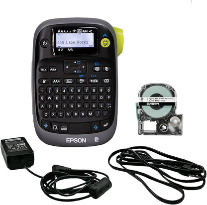 LABELWORKS Epson LW-PX300ADPT Industrial Label Maker for Office with Adapter – Sticker Labels, Magnetic Label Compatible, Only Uses 203 and 205 Shrink Tubes, Label Printer & Adapter