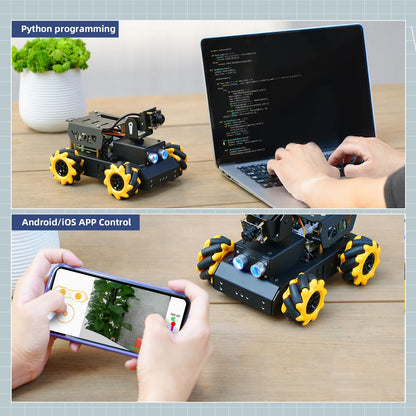 HIWONDER ROS2 Robot Car with ChatGPT Large AI Model Vision & Voice Understanding Python Programming Open Source DIY Robot Kit for Teens, TurboPi Advanced Kit & Raspberry Pi 5 2GB
