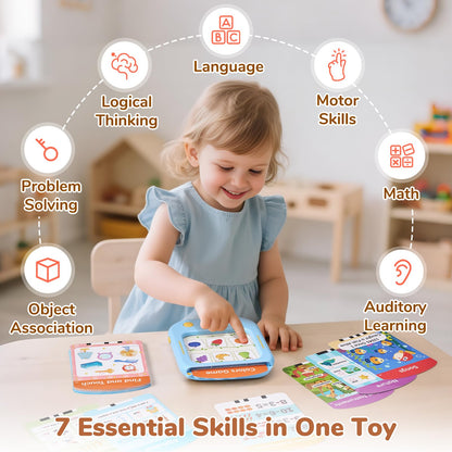 JoyCat Kids Learning Tablet, Phonics Talking Flash Cards, Learn to Read with 156 Pages, 40+ Themes, 600+ Words, 100+ Interactive Games, Screen-Free Toddler Learning Toys Gifts for 2-6 Year Old