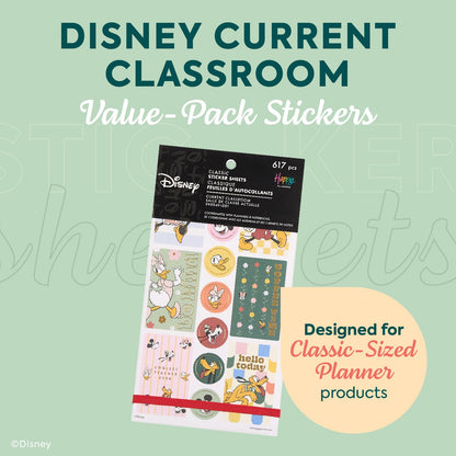 Happy Planner Disney 30-Sheet Sticker Set for Planners, Calendars, and Journals, Easy-Peel Stickers, Scrapbook Accessories, Current Classroom, 617 Stickers Total