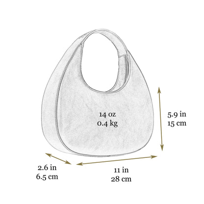 Time Resistance Leather Handbag - Purse for Women - Moon Bag - Top Handle Handbag – Crescent Hobo Purse (Black)