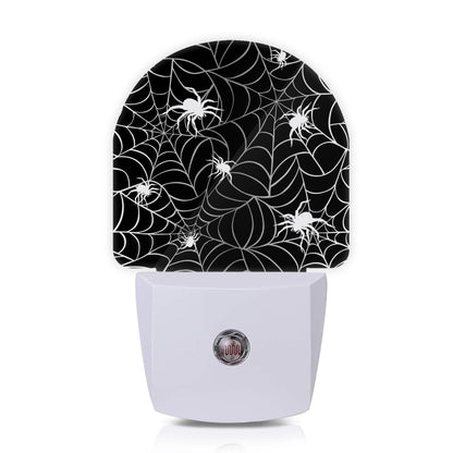 Axxitude Spiders Webs Night Lights Plug into Wall for Girls Boys Room,Night Light LED Lamp Dusk to Dawn Sensor Round Lamp for Bedroom Bathroom Hallway Home Wall Decor Nightlight