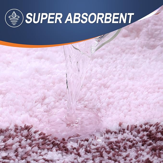 OLANLY Large Bathroom Rugs Mat 50x30, Extra Soft Absorbent Microfiber Bath Rugs, Rubber Backing, Quick Dry, Machine Washable Bath Mats for Bathroom Floor, Tub and Shower, Home Decor Accessories, Mauve