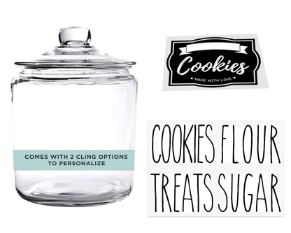 OUTSHINE 1 Gallon Cookie Jar for Kitchen Countertop| Airtight Glass Storage Jars for Candy, Coffee, Dog Treats| Large Glass Apothecary Jars with Lids| Large Food Storage Container for Kitchen, Pantry