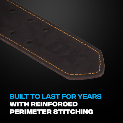 OX Pro 2 Inch Leather Tool Belt - Oil Tanned Full Grain Leather - Perimeter Stitched Construction Belt with Rivets - 28" to 44" Length - Cinturon Para Construccion