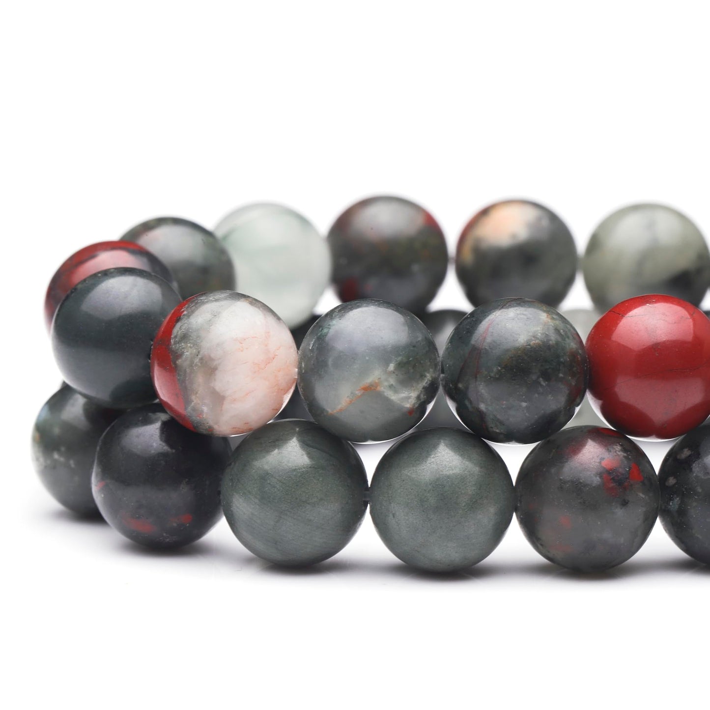 Youngbling Natural Gemstone Beads for Jewelry Making,6mm African Bloodstone Polished Round Smooth Stone,Genuine Real Stone Red Beads for Bracelet Necklace 15 Inch(African Bloodstone,6mm)
