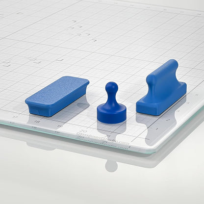 Glassboard Studio Mega Magnets - Neodymium - Heavy Duty, Colorful, Ergonomic, Ideal for Crafting, Quilting, and as Magnetic Knife Holders (12, Navy Blue Bar)