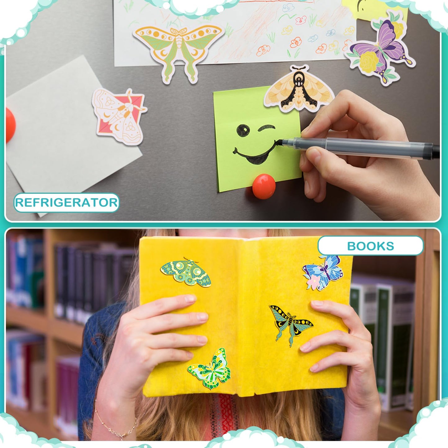 Ireer 60 Pcs Butterfly Magnetic Bookmarks Magnet Butterfly Shape Page Markers Cute Bookmarks Foldable Page Clip for Reading Office Gifts Supplies, 30 Styles